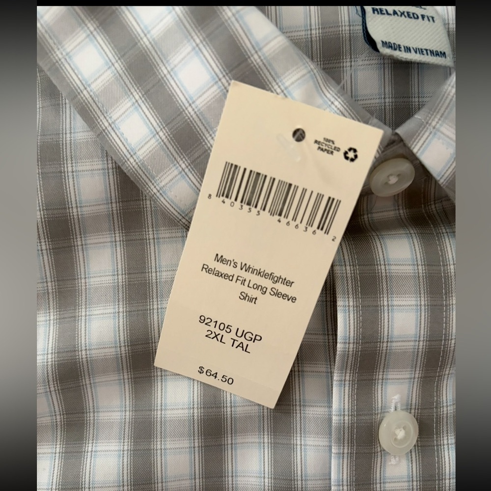 Duluth Trading Co Wrinklefighter Relaxed Fit Long Sleeve Shirt size XXL Tall - Picture 7 of 12